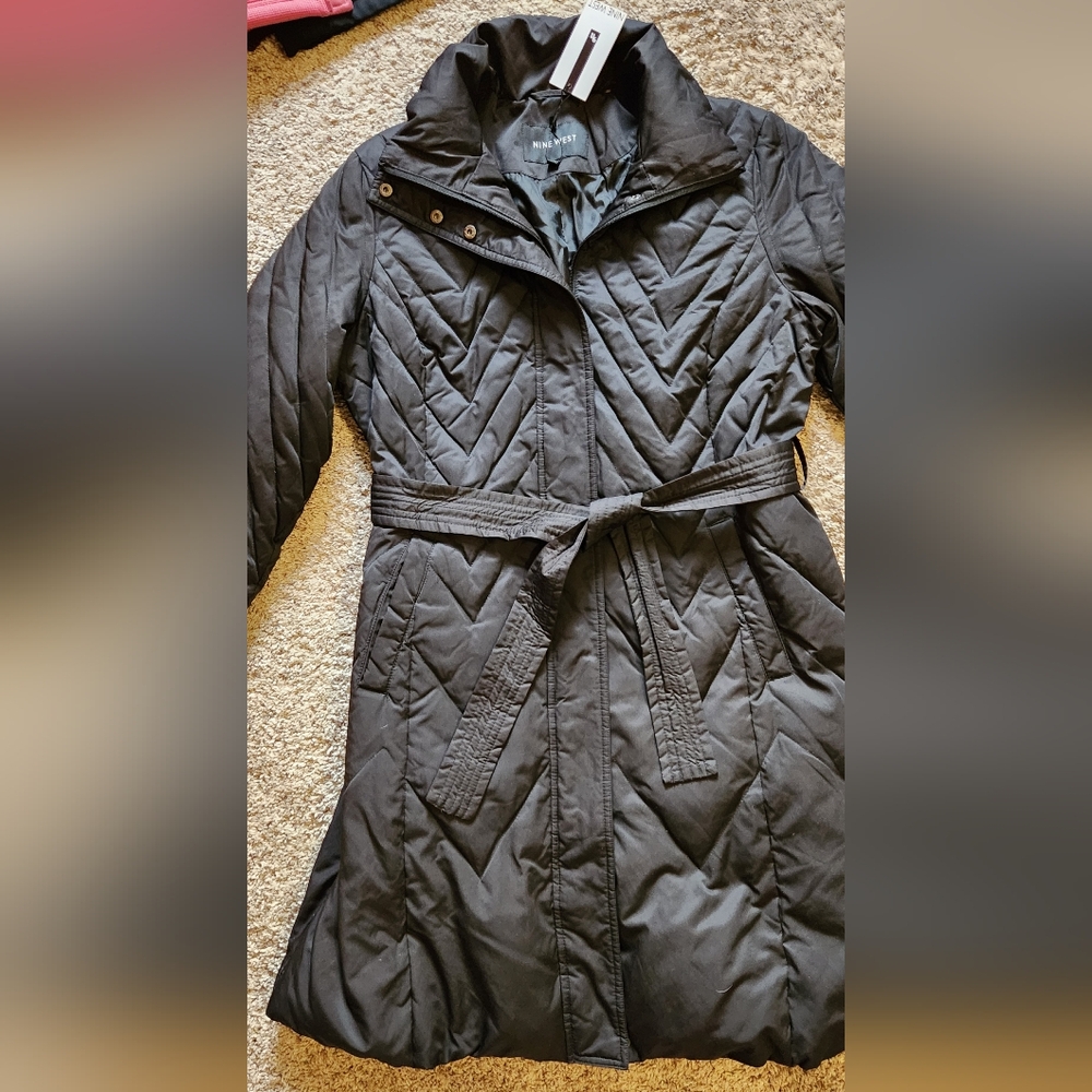 Ninewest, Down Jacket, Coat, NEW,  NWT, Black Quilted, Coat, Women's Size XL